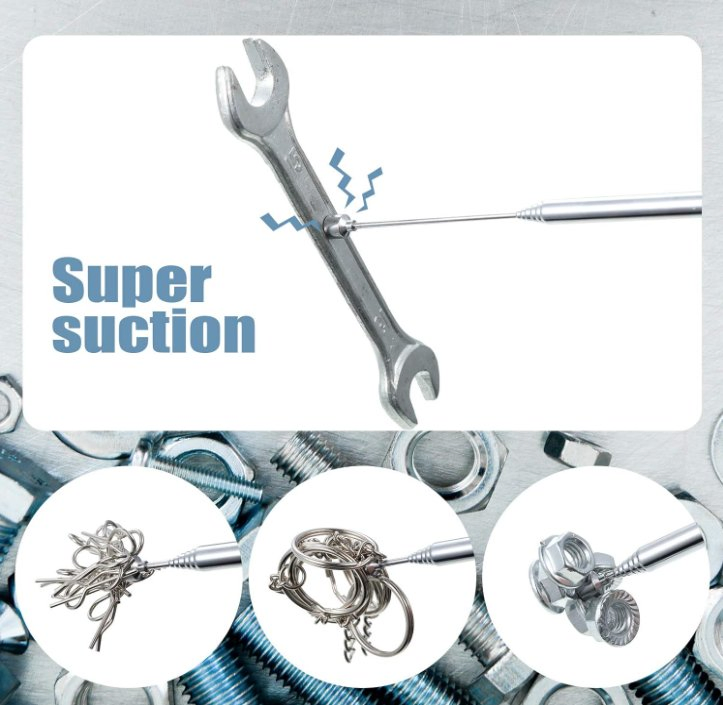 Telescopic Magnetic Grabber Magnetic Pickup Tool with Pocket Clip Telescopic Magnetic Tool