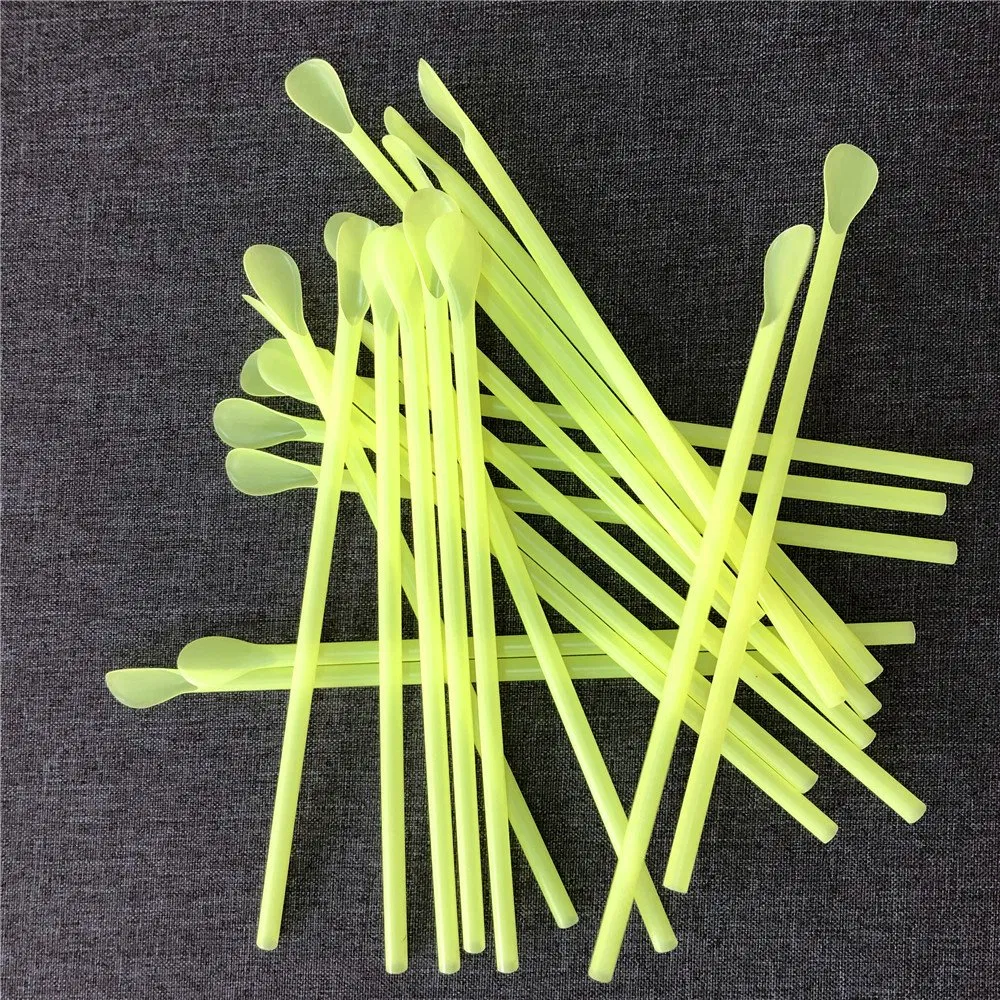 Factory Sale Biodegradable Eco Daily Use Colorful PLA Spoon Straws for Coffee Milk Drinking