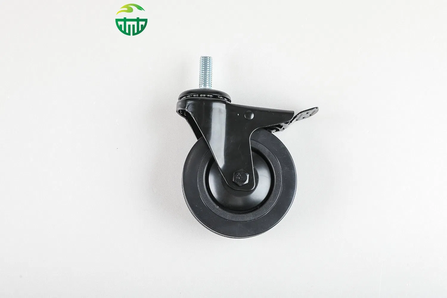Medium-Sized Black Rubber Caster Wheel with Brakes