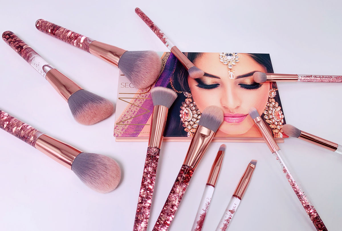 11PCS Liquid Glitter Makeup Brush Set Foundation Eyeshadow Beauty Tools Kit