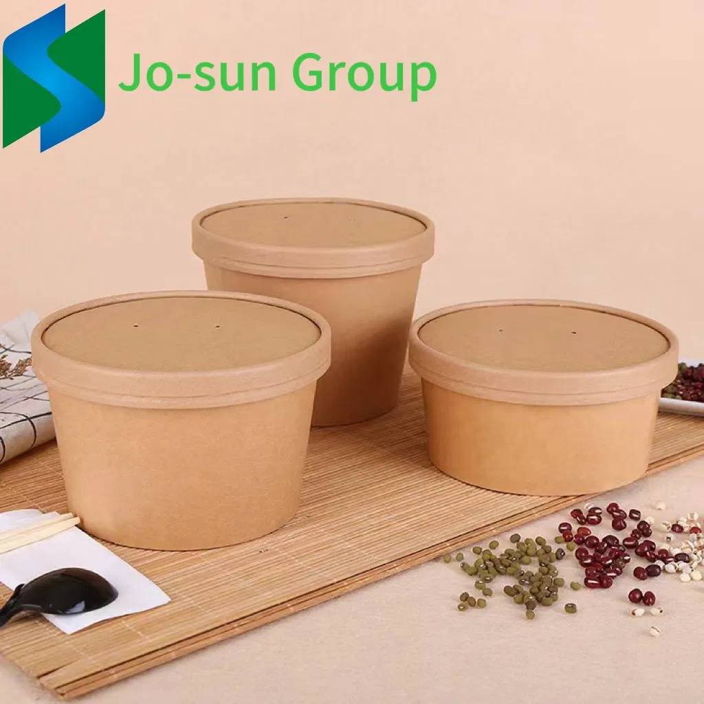 Eco-Friendly Packaging Food Box Takeaway Biodegradable Custom Disposable Paper Salad Bowl Paper Container Kraft Bowl