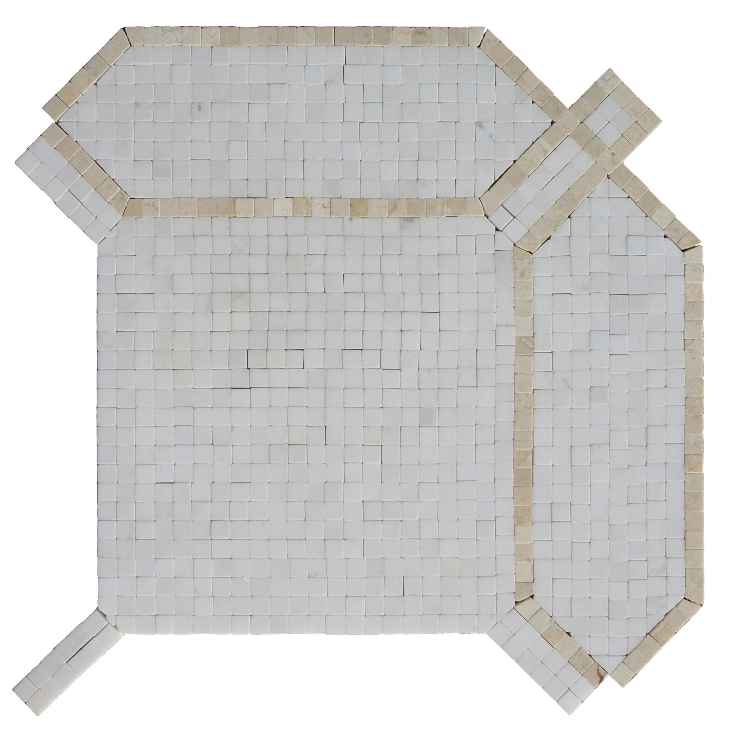 30% off Beige White Marble Mosaic Tile for Kitchen Bathroom