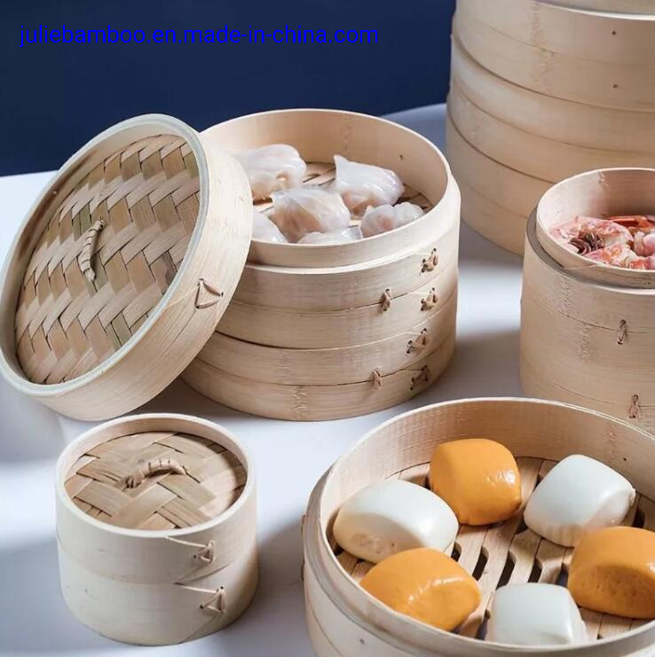 Food Grade Eco-Friendly Natural Hygienic High Quality Bamboo Steamers for Food