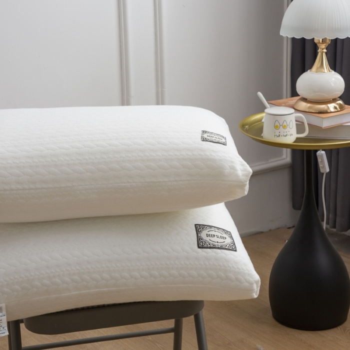 Bedding White Bedding Pillow Feather Fiber Pillows with Cotton Cover