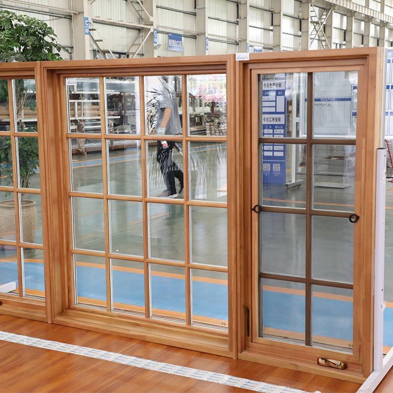 Premium Panoramic Slimline Narrow Frame American Crank Casement Tilt and Turn Aluminum Clad Solid Wood Window and Patio Porch Entrance Door Factory Best Savings