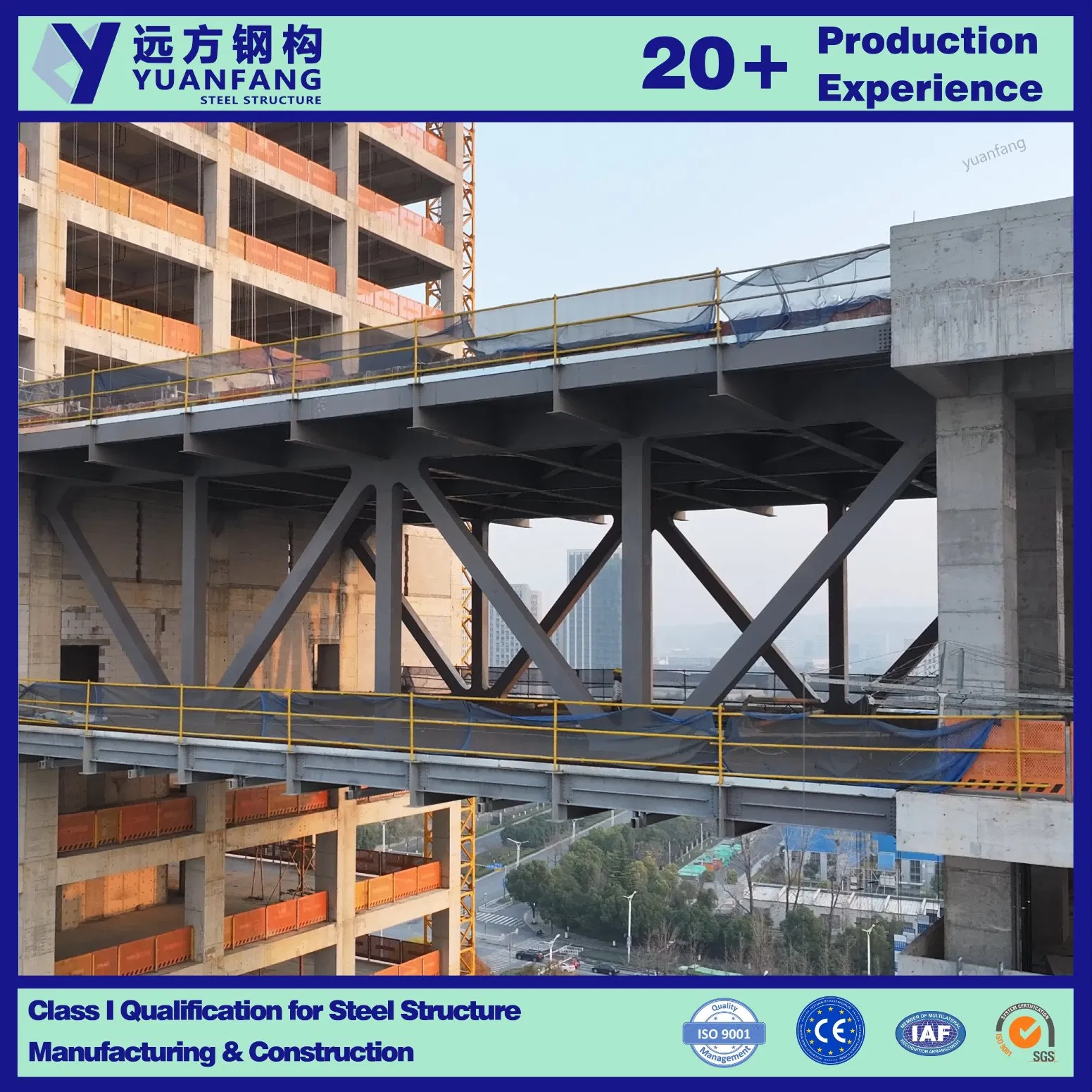 Prefabricated Metal Light Steel Structure Construction of Sky-Walk Corridor for Factory