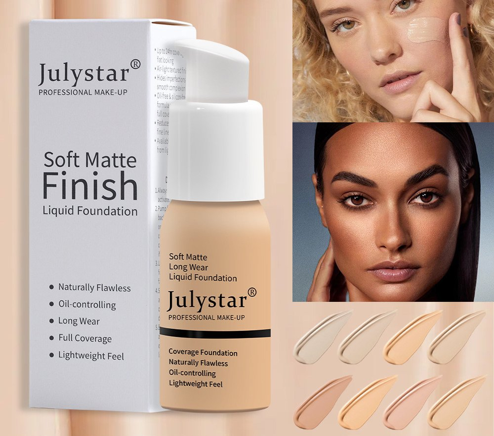 Make -up Moisturizing Foundation Foundation European and American Waterproof Long -Lasting Makeup and Obscure Liquid Foundation Liquid Beauty Wholesale