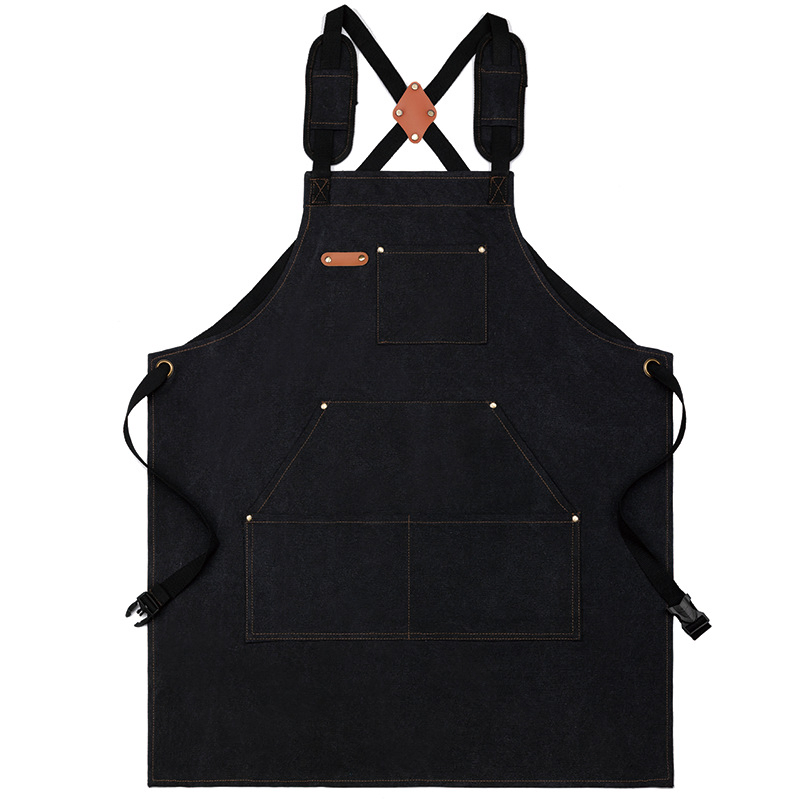 Custom Professional Restaurant Waiter Waitress Canvas Cotton Heavy Canvas Apron with Pocket
