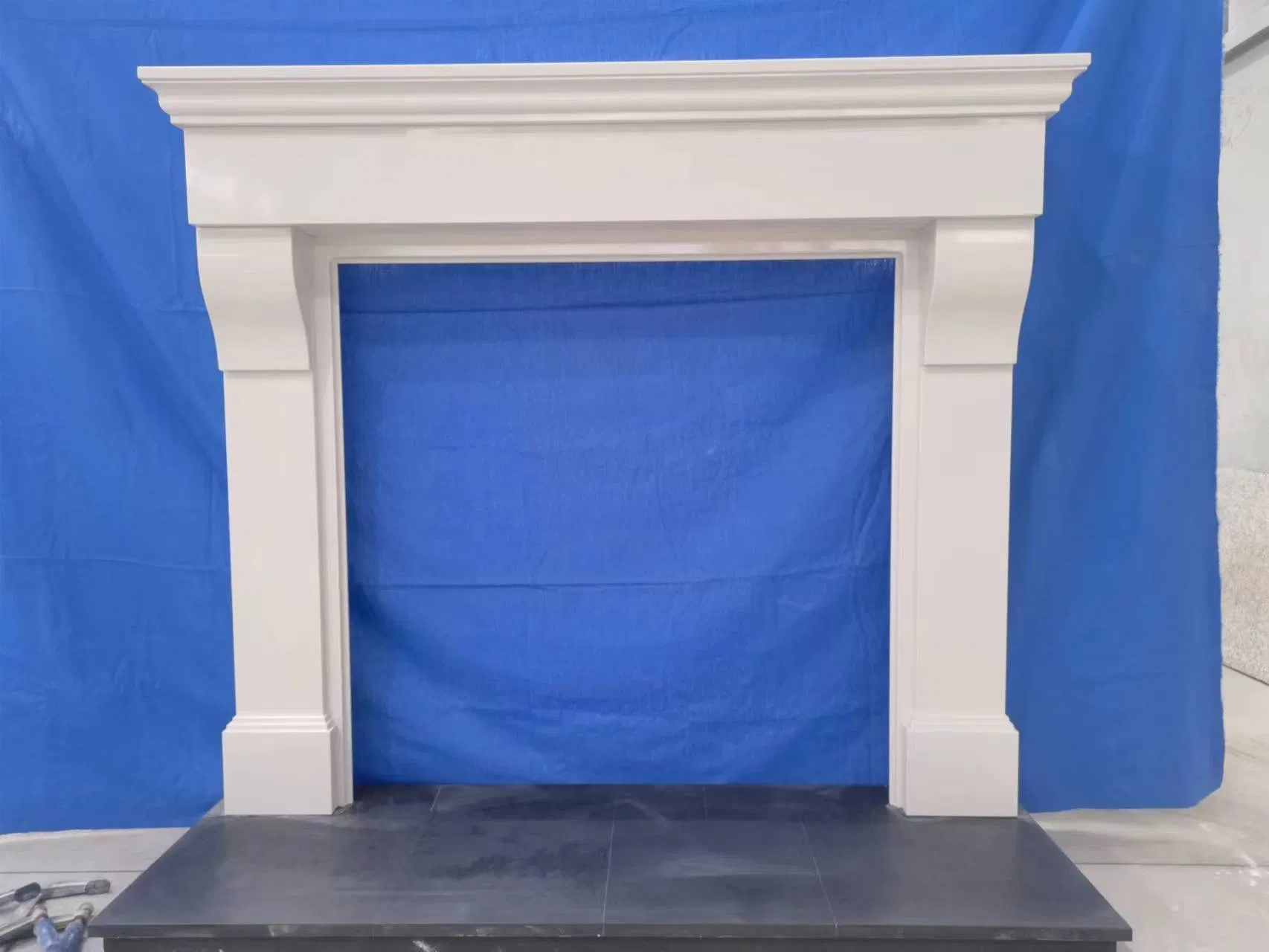 Custom Design Factory Direct Supply Crema Bello White Limestone Fireplace High End Stone Fireplace Surround