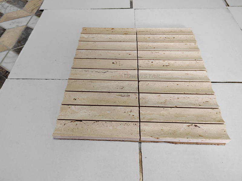 New Design Bulk Mosaic Tiles 30X30 Backsplash Kitchen Tiles Mosaic Stick on Natural Stone Red Travertine Marble Mosaic Tile