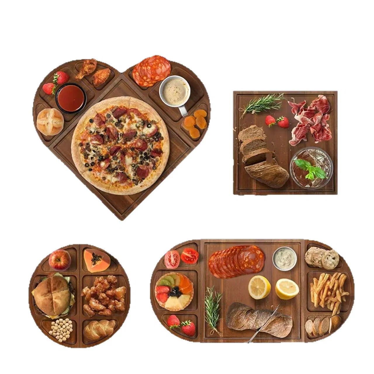 Solid Wood Spliced Cutting Board for Steak Bread Cheese Serving