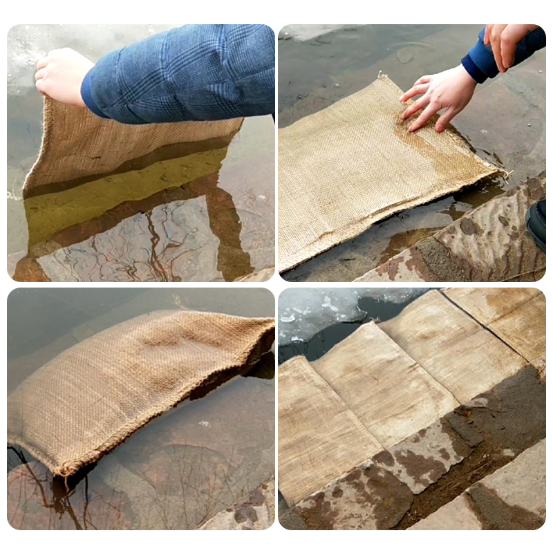 Flood Barrier Bags Jute Material Eco-Friendly Fast Expanding for Riverbank Temporary Dike
