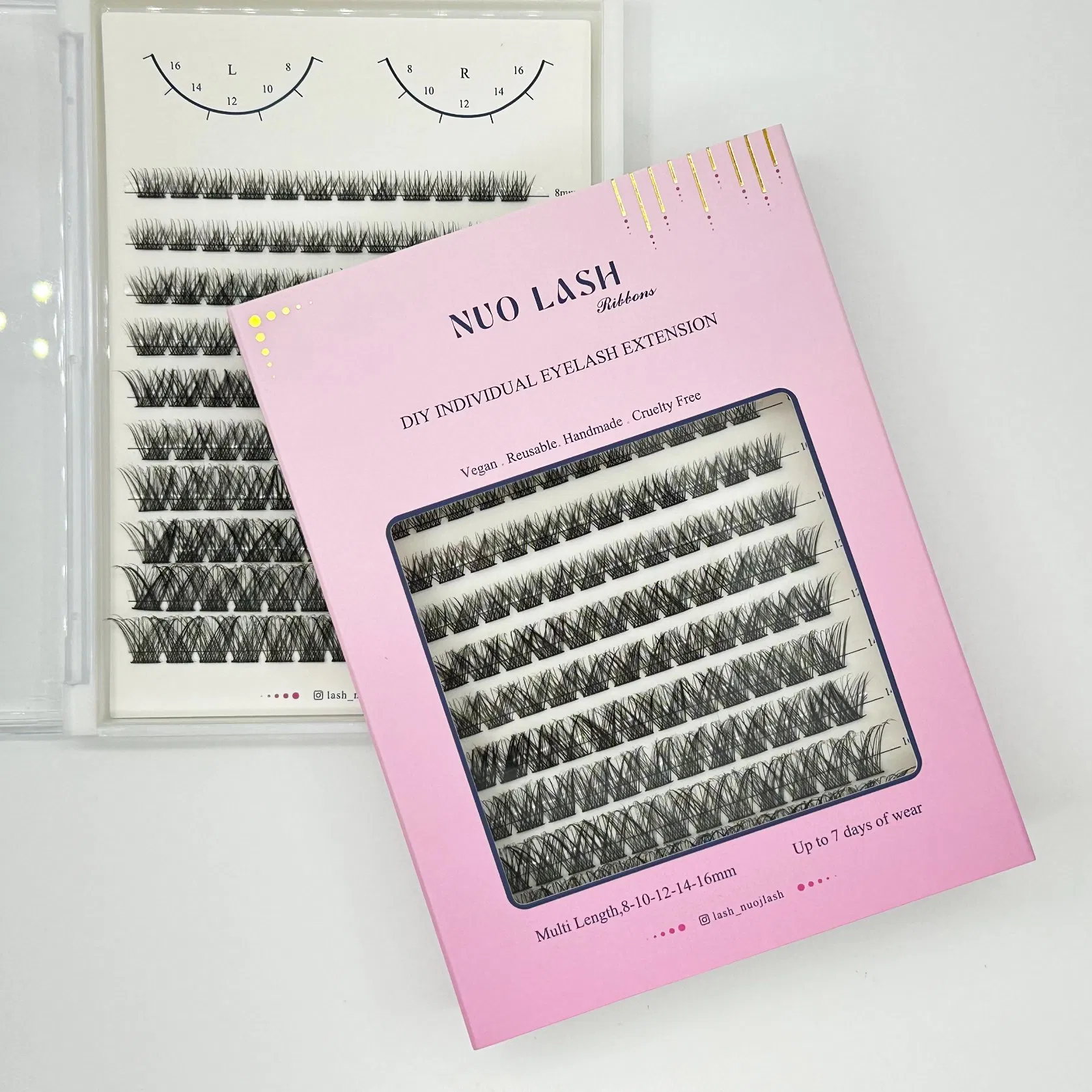 DIY Cluster Lash Extension Kit DIY at Home Eyelash with Salon Result 3D Fluffy Volume Individual Clusters Lashes Private Label
