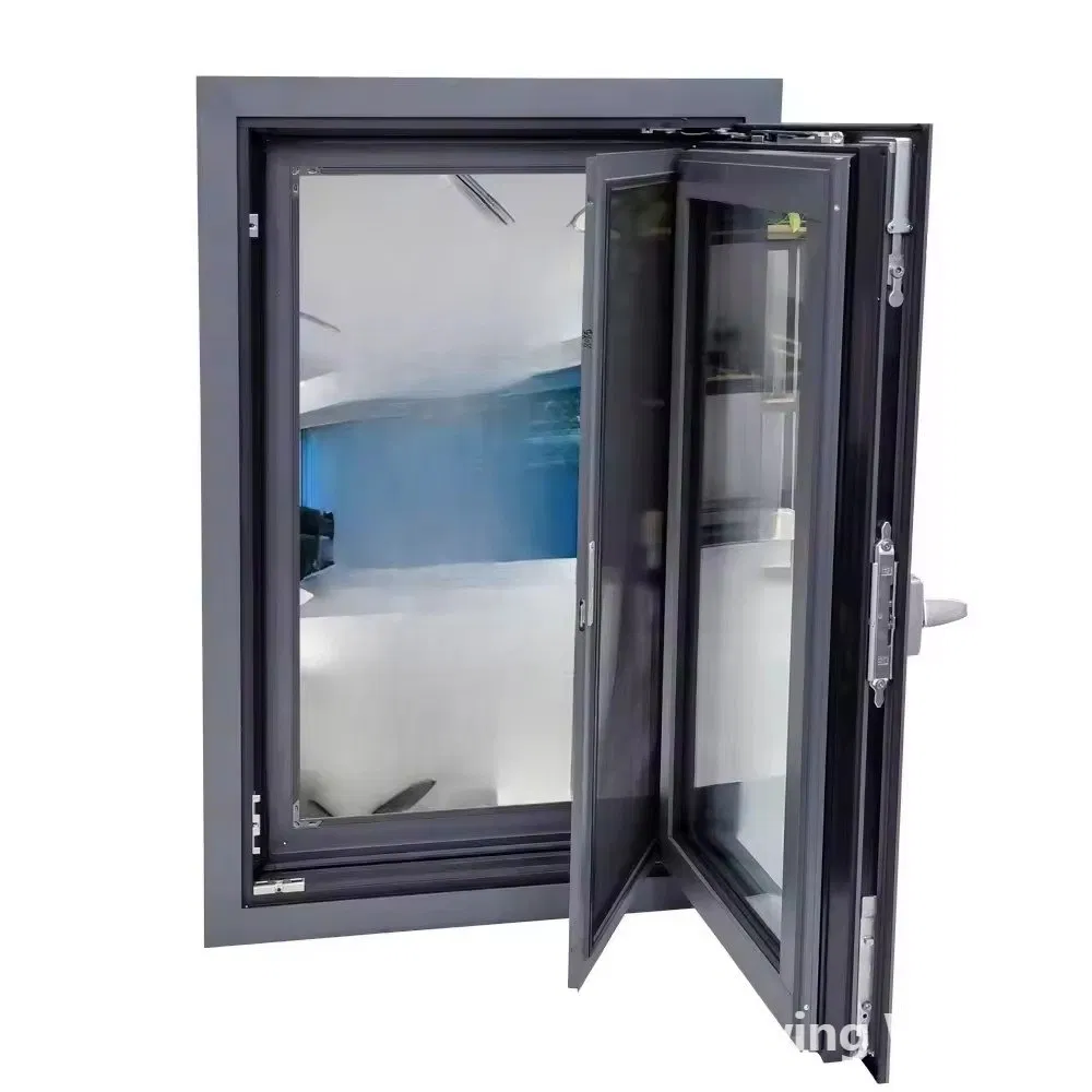Thermally Broken Bullet Proof Windows Double Glass Casement Aluminum Window Swing Customized Modern