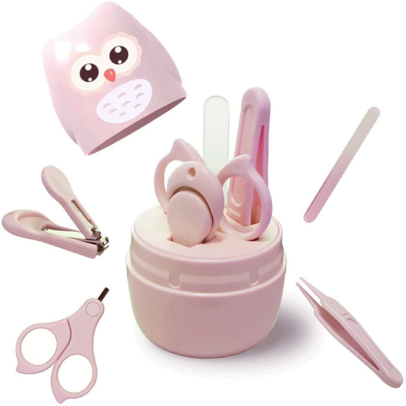2025 Wholesale Baby Nail Clippers, 4-in-1 Safe Baby Nail Kit with Cute Case, Clipper, Scissors, Tweezers