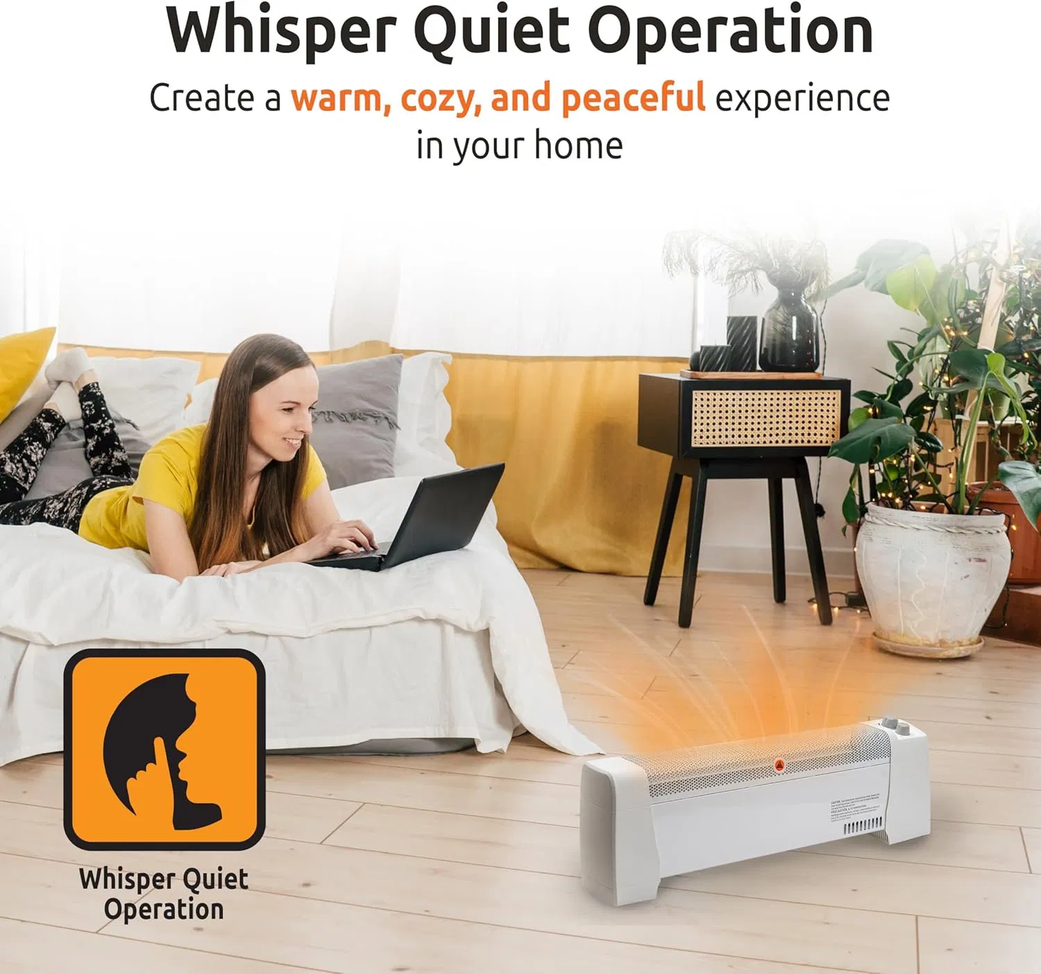 2 Heating Convector Heater with 750/1500W Overheat Protection Adjustable Thermostat (CH-507)