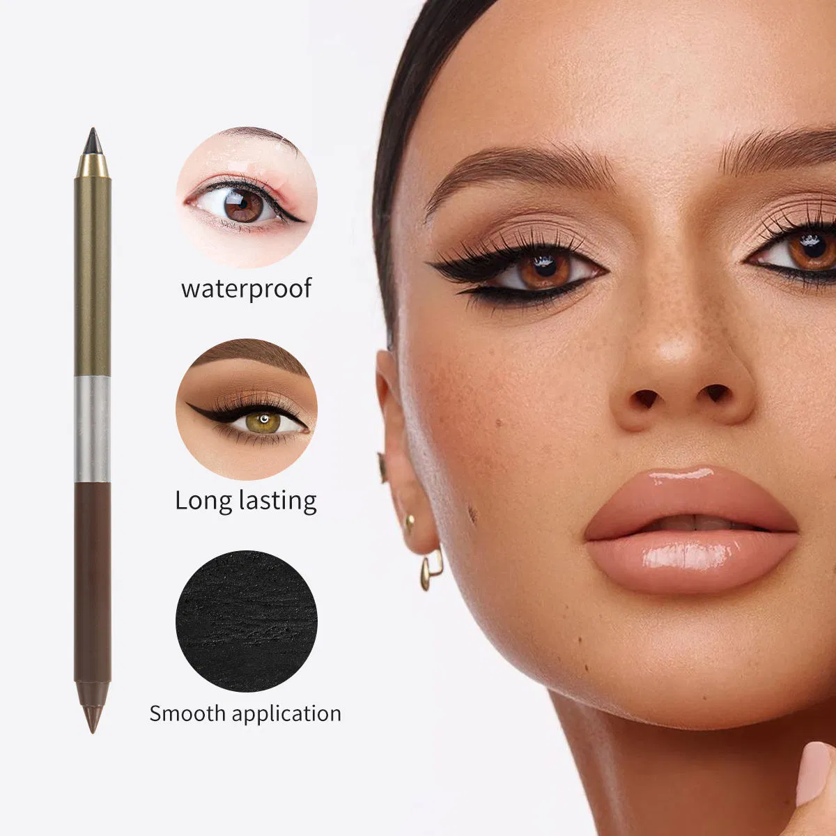 Black Kajal Eyeliner Pencil Vegan Waterproof Long Lasting Creamy Smooth Eyeliner