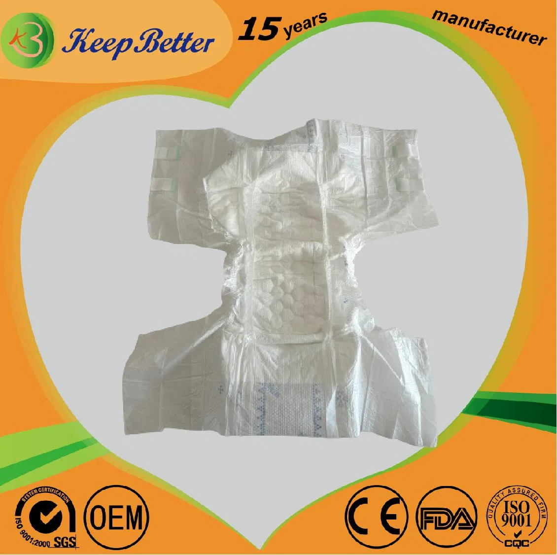 OEM Magic Tape Clothlike Backsheet Medical Care Personal Hygiene Incontinence Bulk Products Adult Brief Diaper M L XL XXL