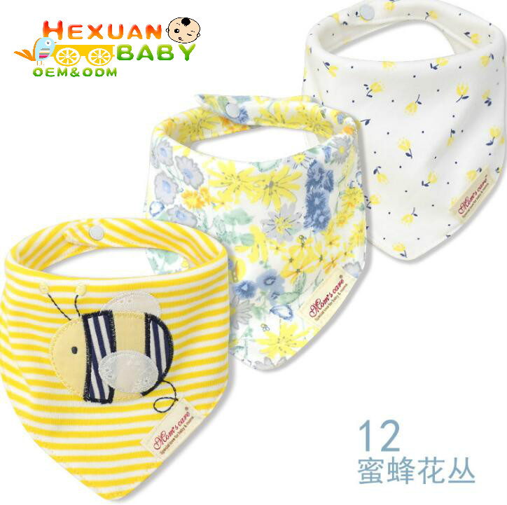 Unisex Cute Baby Bibs Soft Cotton with Cute Print Snaps Closure Washable Feature for Toddlers