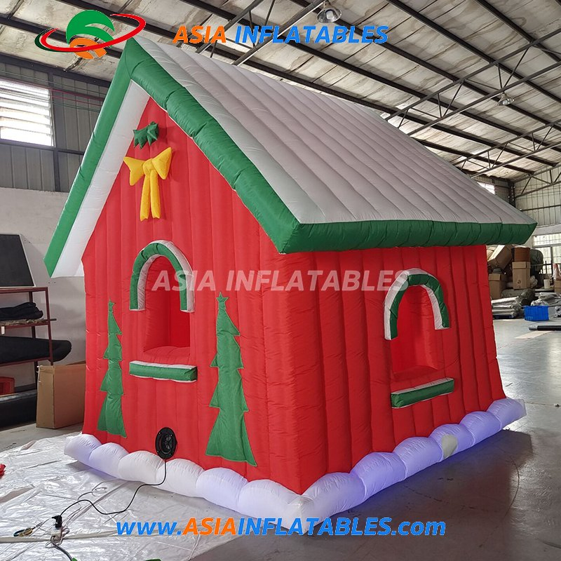 LED Giant Custom Inflatable Christmas House Santa House for Xmas Decoration