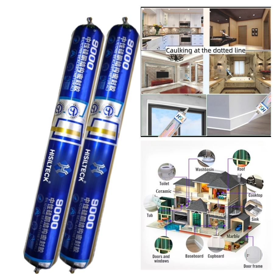 Sellador De Silicona Waterproof Neutral Clear Silicone Glass Adhesive Sealant 600ml for Windows & Doors, Roof Seal, Glazing, Insulating Glass Unit