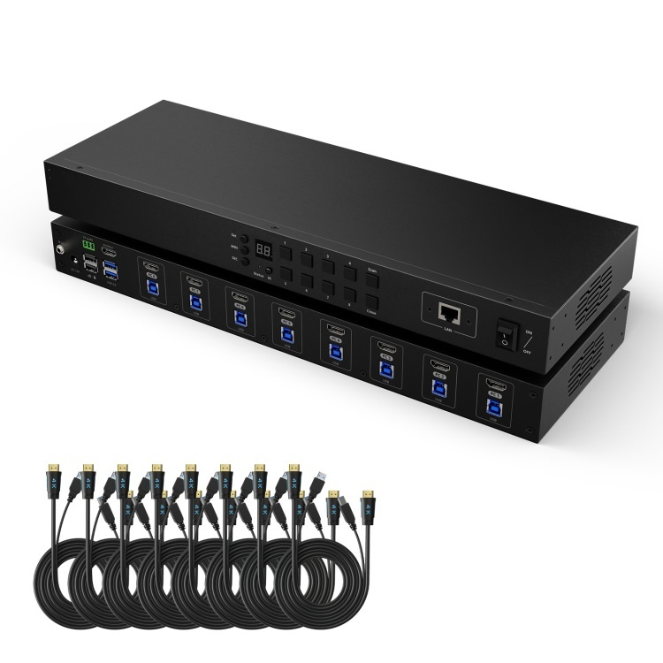 Custom 16 Port HDMI Kvm Switch 4K60Hz Support RS232/LAN Control Kvm Switcher