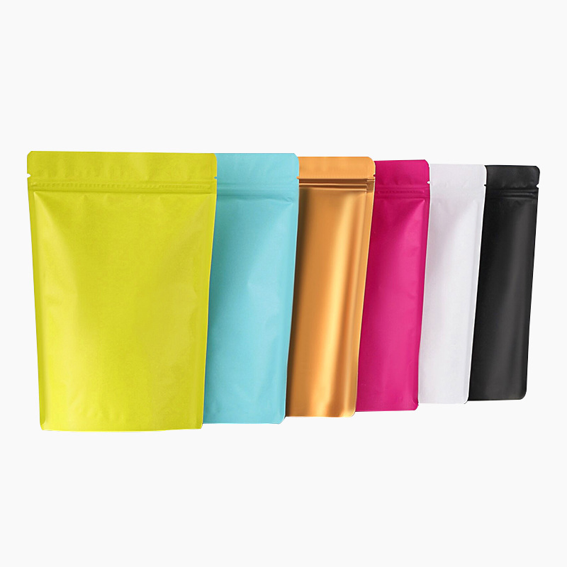 Matte Color Self-Supporting Bag Aluminum Foil Ziplock Bag Thickened Tea Powder Cosmetics Aluminized Sealed Food Bag