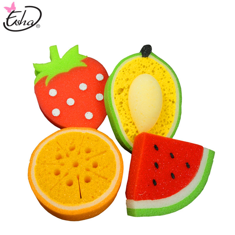 Children Cute Fruit Clean Washing Sponge Animal Cleaning Sponge Baby Bath Shower Sponge