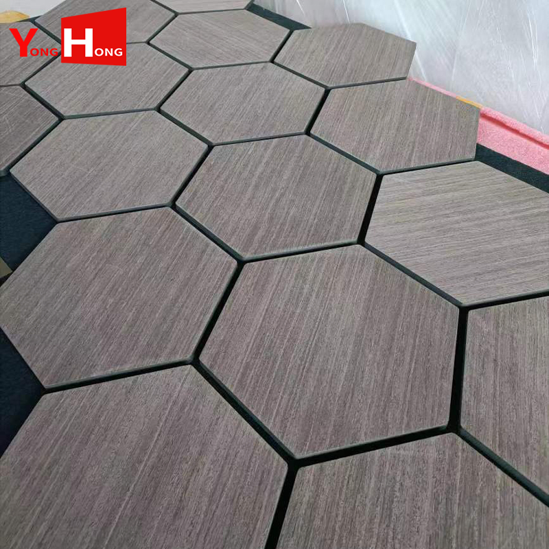 3D Customized Decorative Soundproof Wall Covering Pet Polyester Fiber Wood Veneer Felt Acoustic Panel