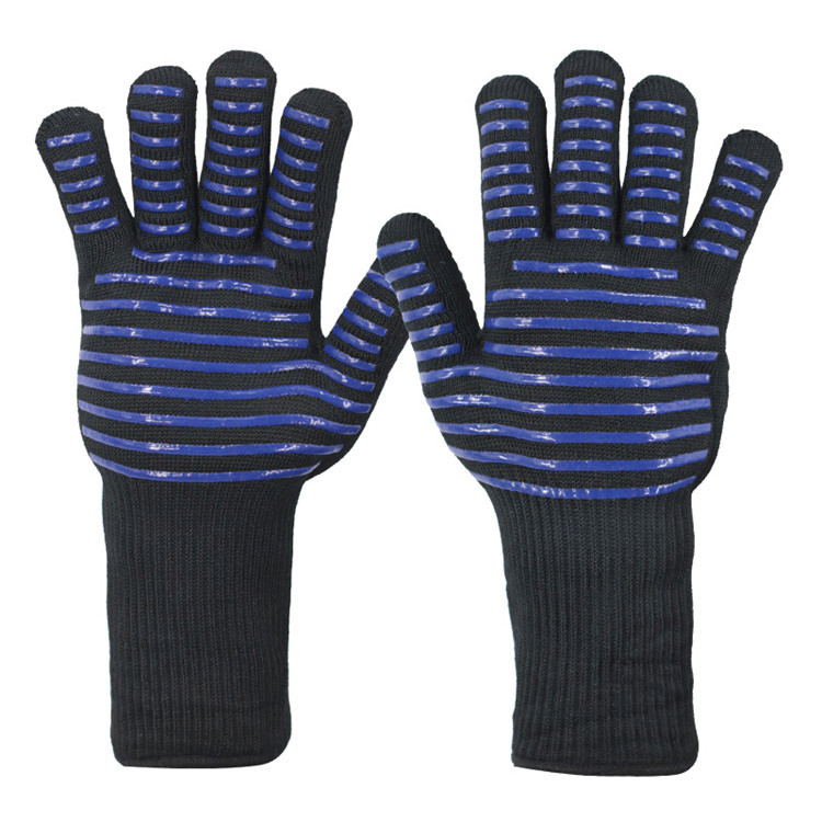 Kitchen Non-Slip Silicone Cooking Glove Heat Resistant Grill BBQ Gloves