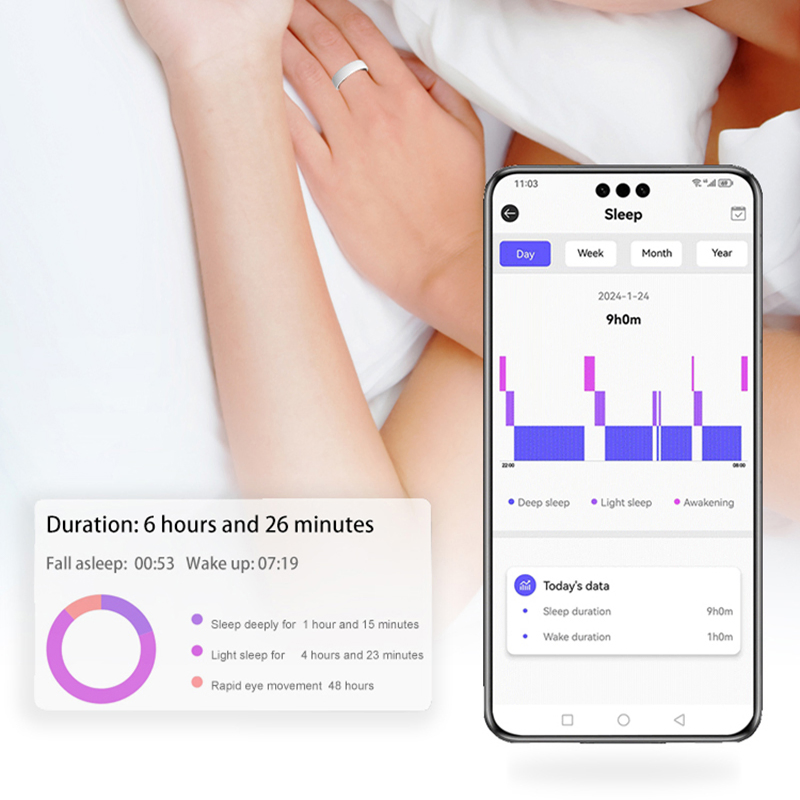 Ceramics Metal Ceramic Gold Jewelry Ring Temperature Heart Rate Monitor Storage Smart Rings