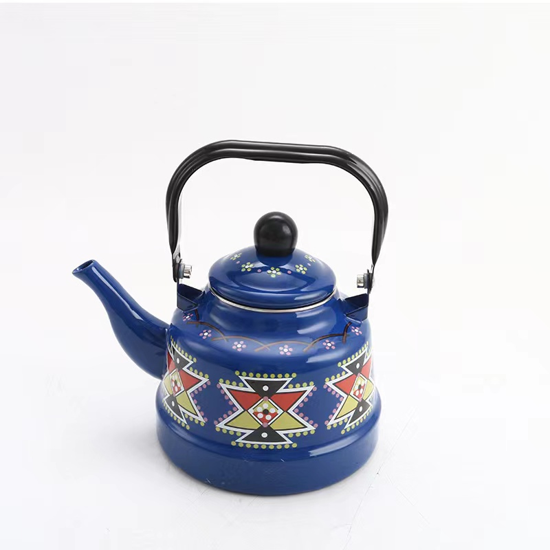 Enamel Teapot Custom Decal Printing Metal Steel Teapot Water Pot Butter Pot