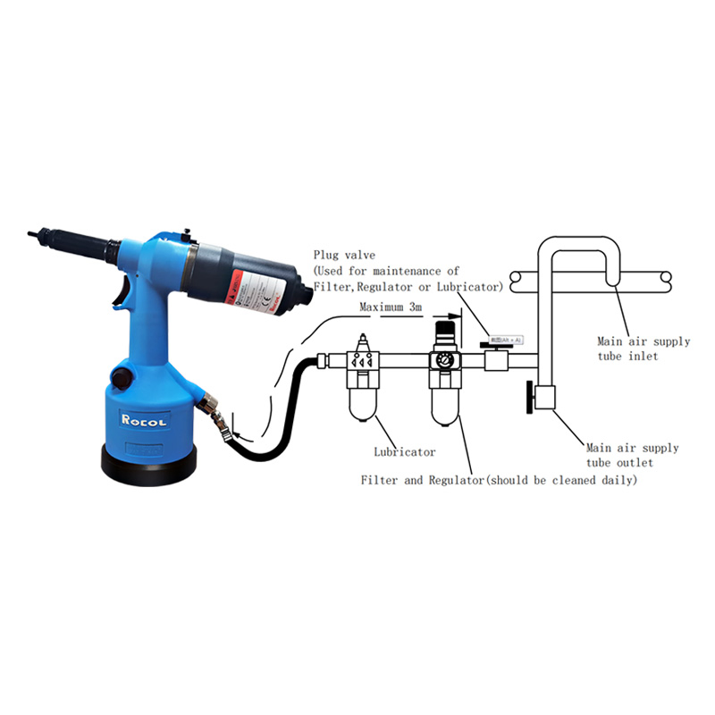 Customized Blue/Red with CE Automatic Pneumatic Rivet Nut Tool