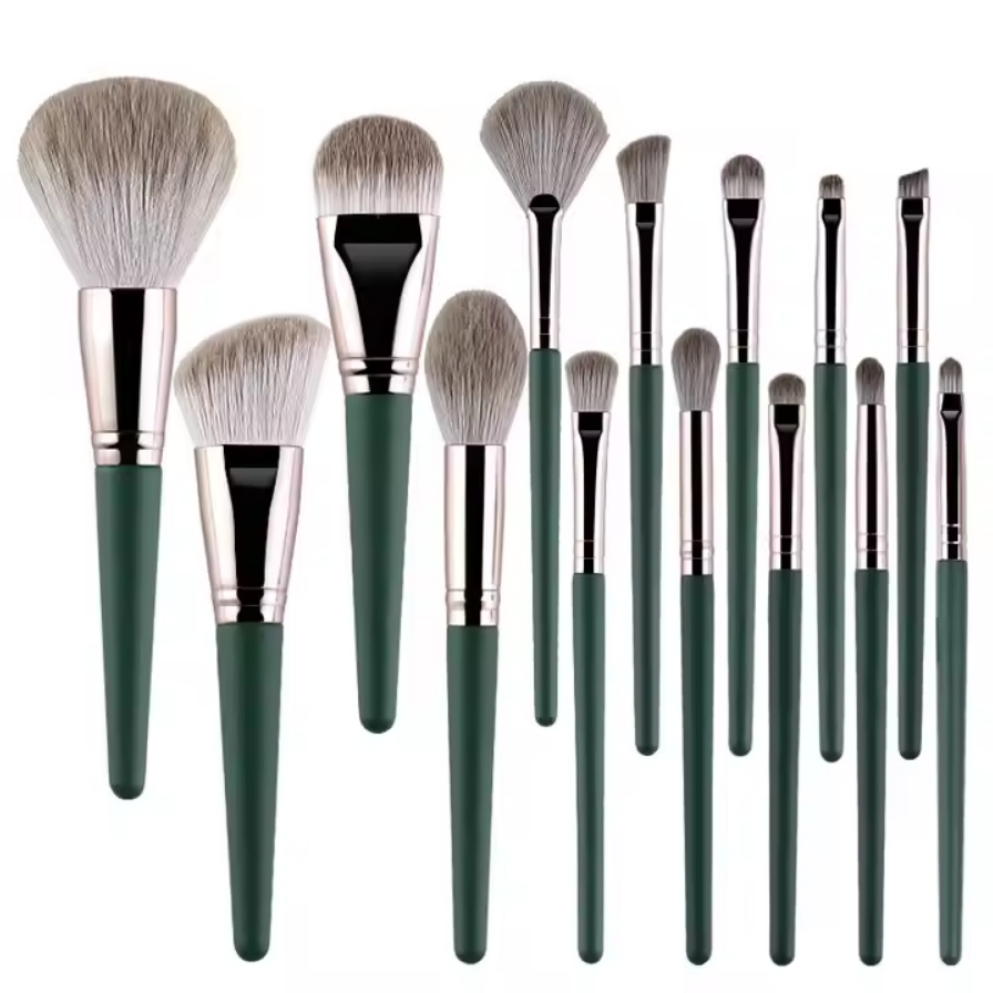 14PCS Print Private Label Face Synthetic Hair Makeup Brushes Set