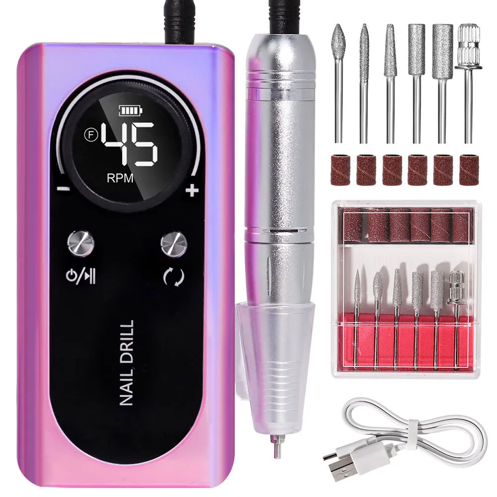 Professional Nail Removal Machine 45000rpm Rechargeable Portable USB Cordless Nail Drill