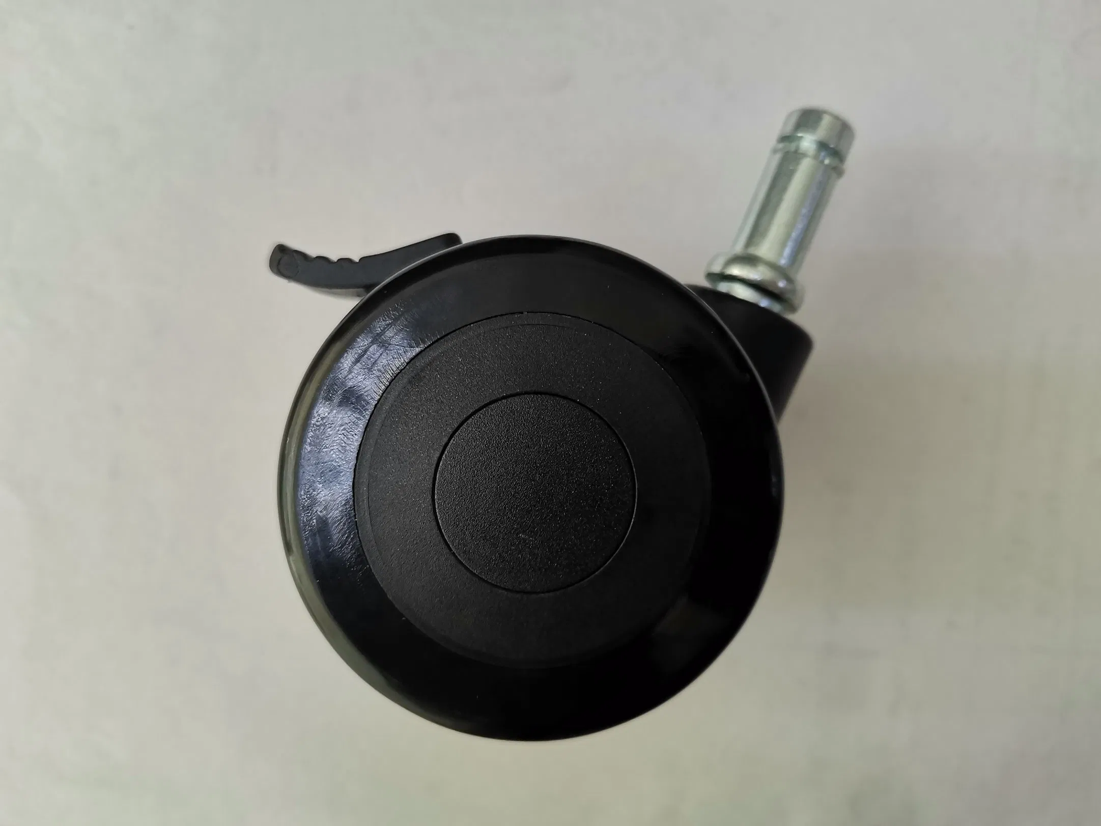 2.5 Inch Twin Wheel Furniture Round Stem Caster Black PU Medical Castor with Brake