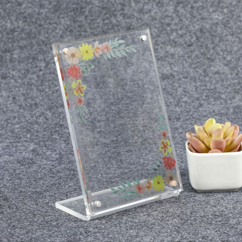 Creative Transparent Acrylic Ornament Stand Card L-Shaped Stand Sign Vertical Frame Bent Plastic Product