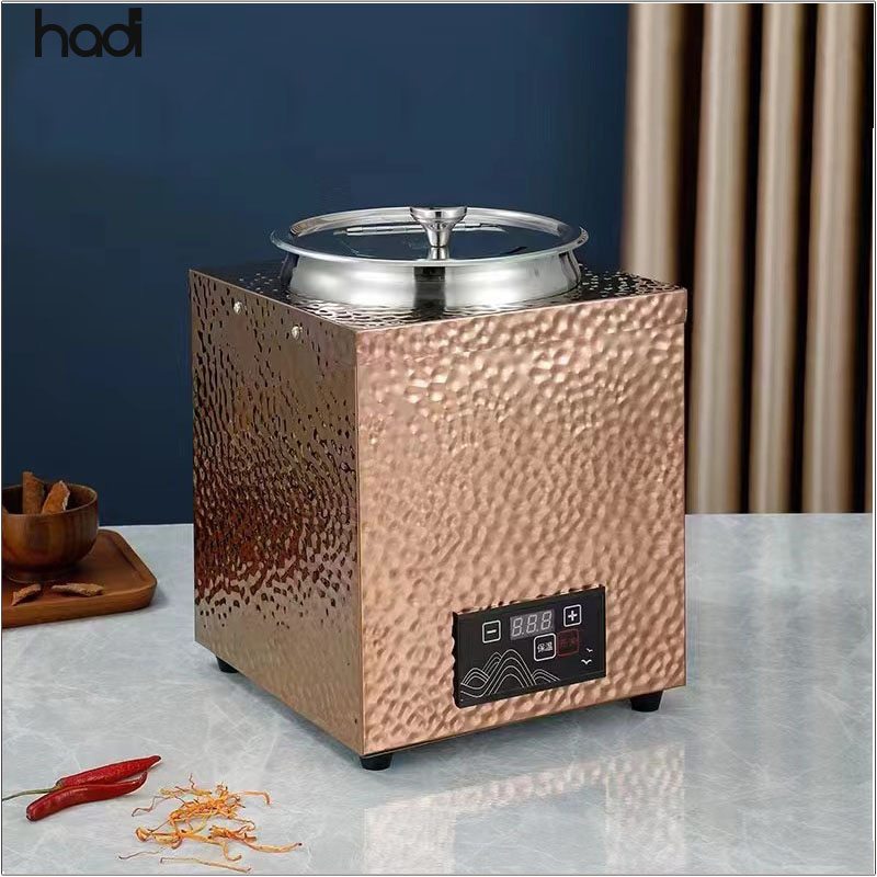 Hadi Hotel Restaurant Commercial Warm Soup Pots 10 Liter Rose Gold Color Electric Kettle Stainless Steel Buffet Food Warmer for Soup