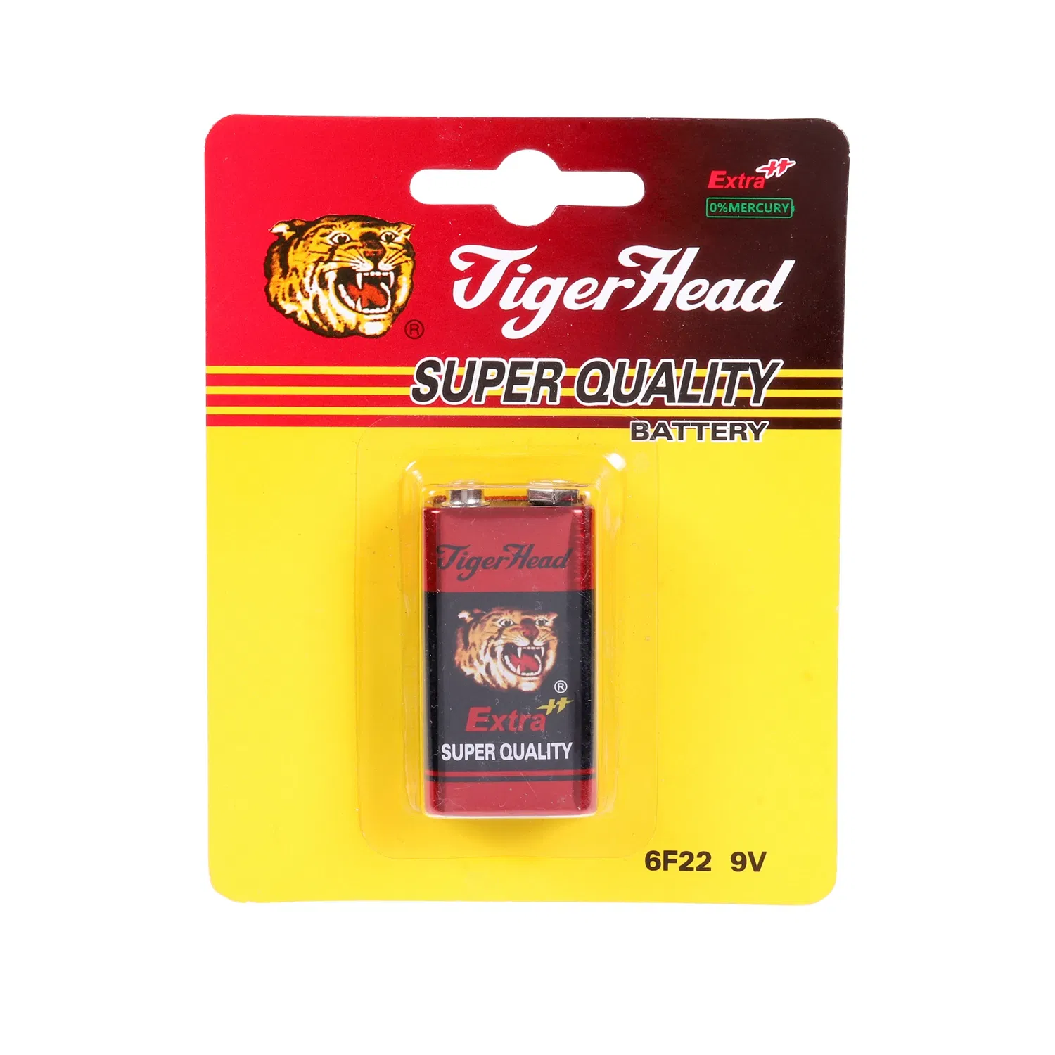 Батарейка 9V Tiger Head 6F22, угольно-цинковая