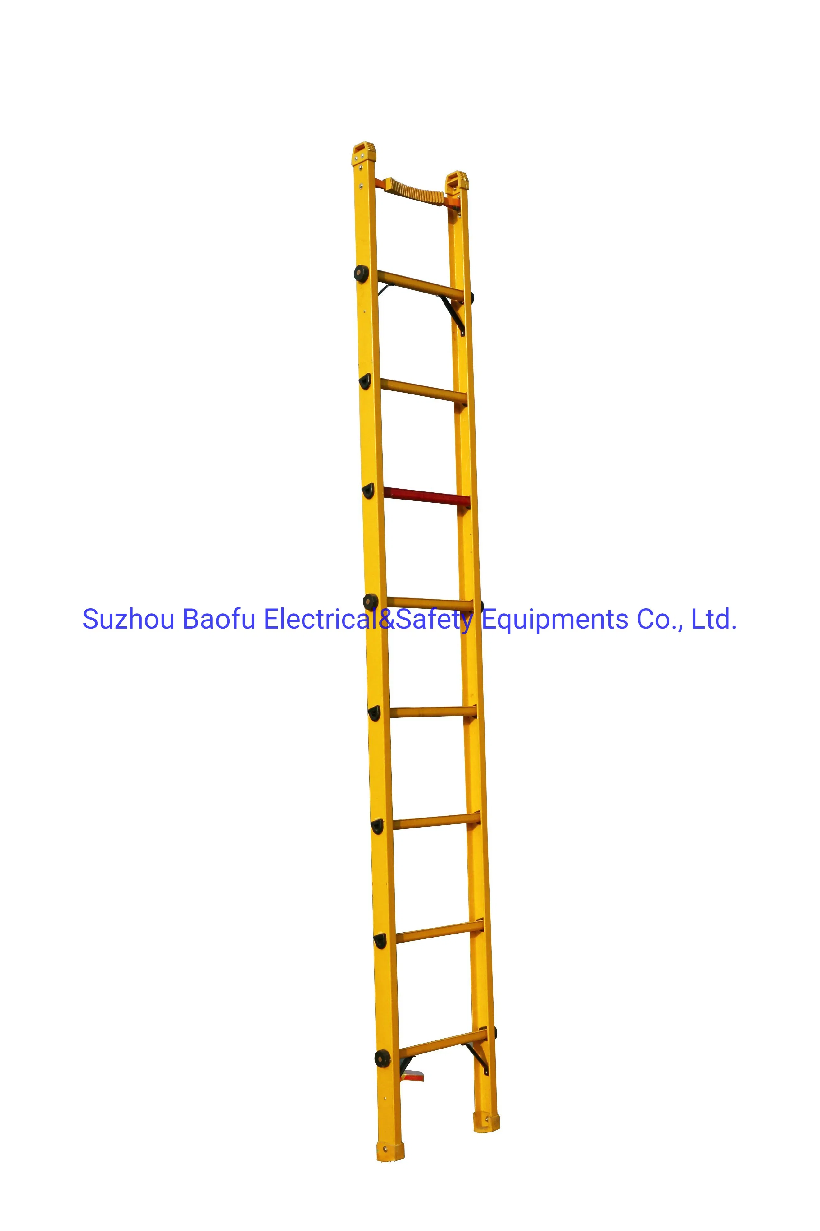 220kv Yellow Fiberglass Straight Ladder with Ce Approval