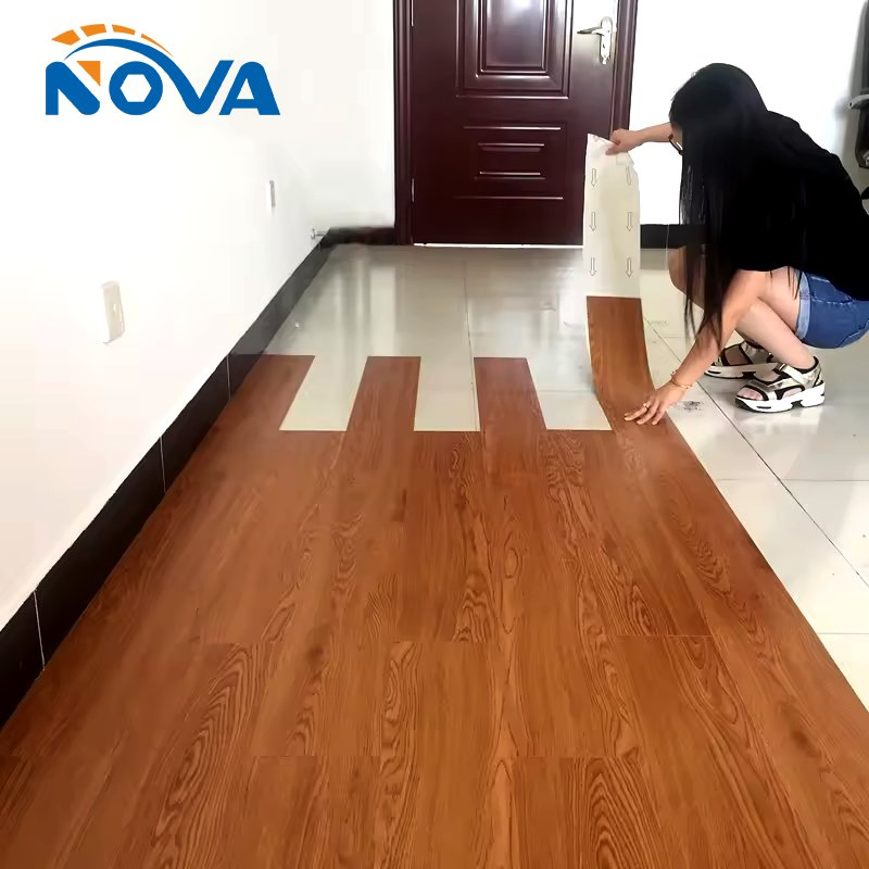 Waterproof Plastic LVT LVP Luxury Floor Tiles Kitchen Backsplash Self Adhesive Vinyl Tile Laminate Wood Floor Vinyl Plank