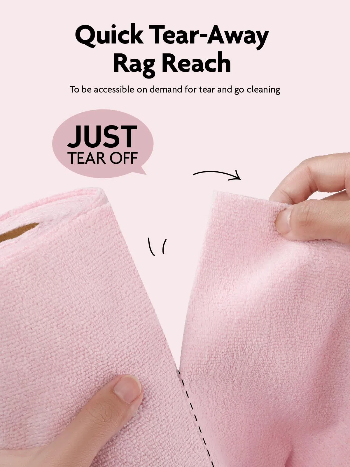 40 Pack 2roll 300GSM Super Absorbent Tear Away Dish Cloth Microfiber Roll Cleaning Towels, Reusable and Washable for House, Kitchen (Pink and Grayish)
