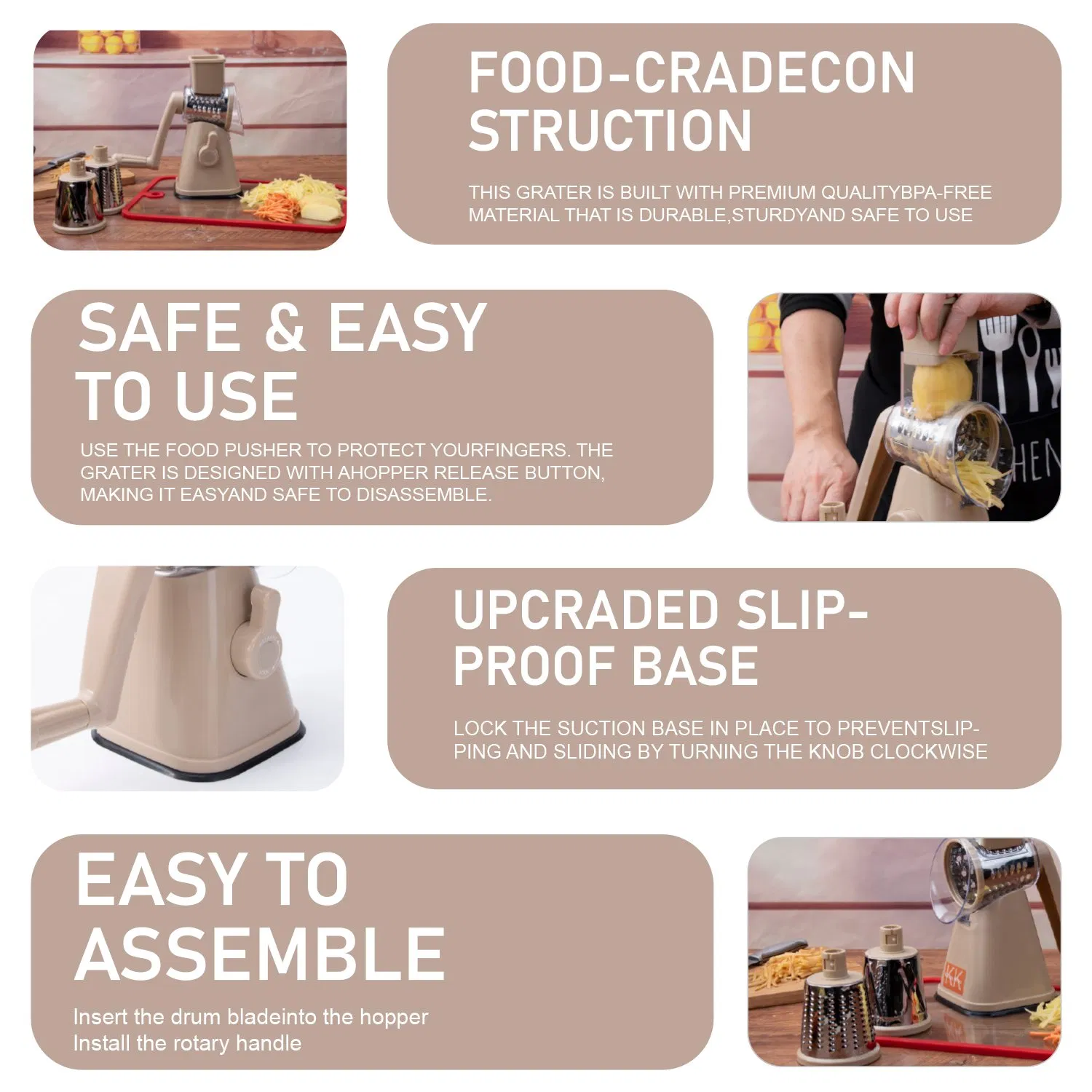 Ручная тёрка для сыра и овощей, нержавеющая сталь