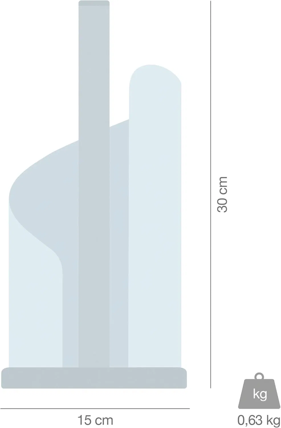 Держатель для бумажных полотенец настенный, нержавеющая сталь