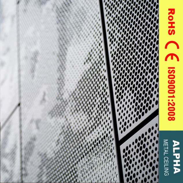 Metal Exterior Claddings Customized Perforated Aluminum Curtain Wall Facades Wave Panel