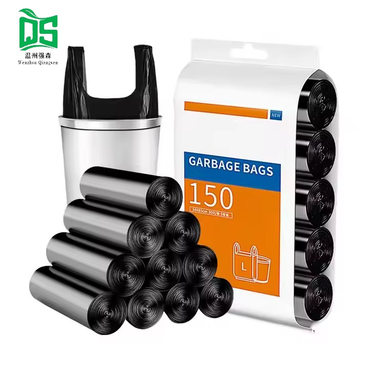 Compostable Drawstring Trash Cornstarch Bag Elastic Garbage Bag