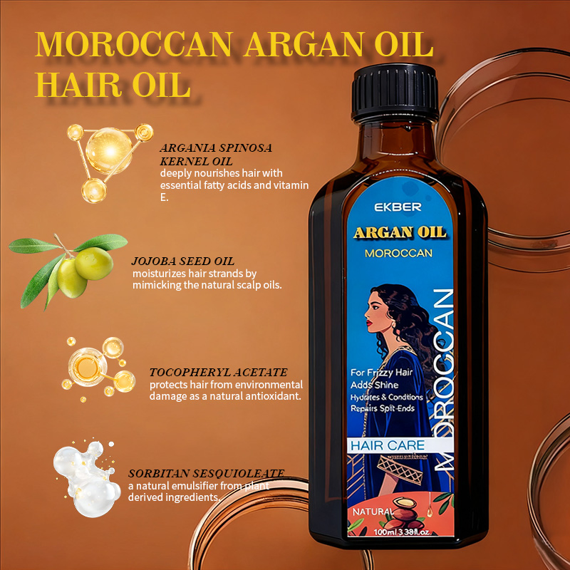 100ml Moroccan Hair Oil Custom Logo Natural Organic Anti Frizzy Hair Treatment Moroccan Oil Hair Oil for Women