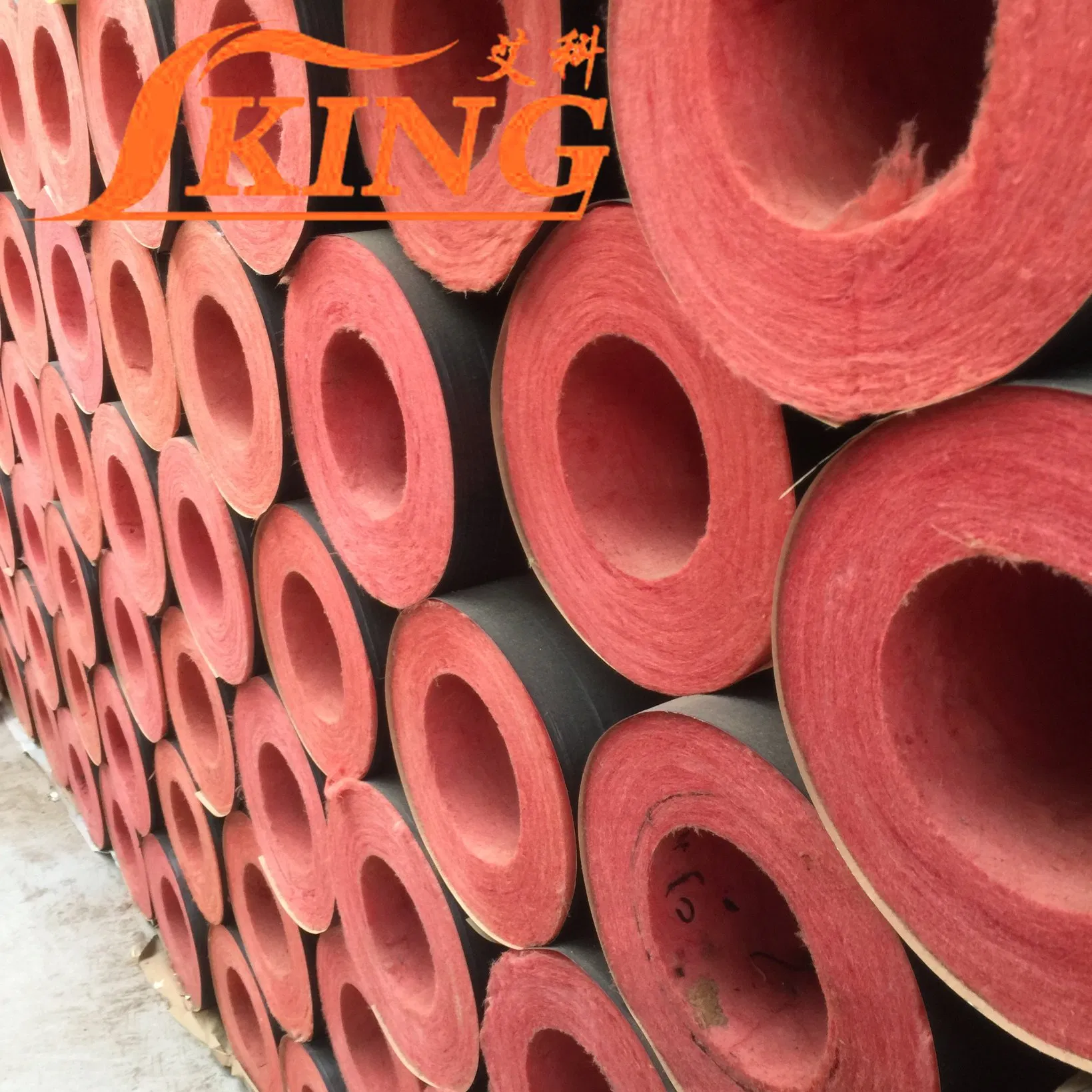 Isoking Thermal Insulating Glass Wool Manufacturer Glass Wool Pipe for Heating Cooling and Duct System Applications