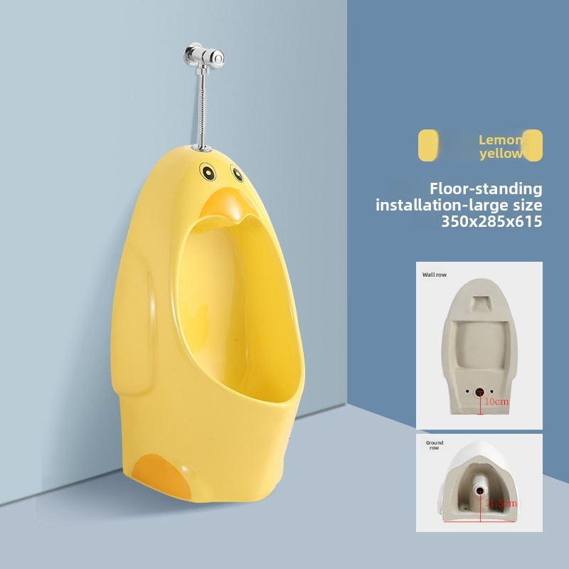 Stylish Floor-Mounted Urinal Ideal for Public Restroom Areas