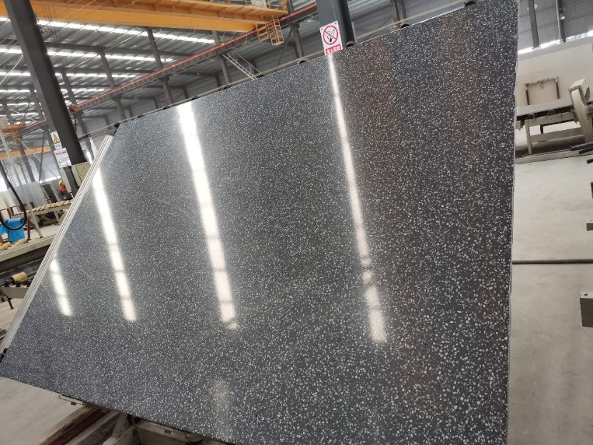Artificial Stone Marble Sesame Gray Terrazzo Customized Size Black White for Countertop and Big Slabs and Tile